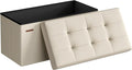 SONGMICS MAZIE Collection - 30 Inches Folding Storage Ottoman Bench, Ottoman Foot Rest, End of Bed Bench, Storage Chest, Load