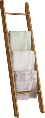 VASAGLE Blanket Ladder Decorative Farmhouse for The Living Room, 5-Tier Ladder Shelf, Ladder Rack for Storage and Decor, Hone