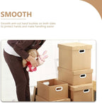 NOLITOY Document File Storage Box with Lid 30l, Kraft Paper Office Document Organizer, Portable File Case for Home and Office