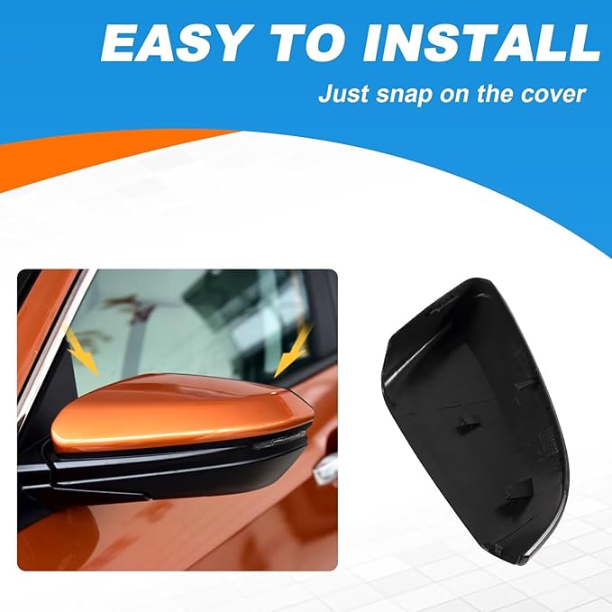 Car Door Rearview Mirror Cover Cap Housing Protective Cover For Exterior Mirrors Fit Honda Civic 2016 2017 2018 2019 2020 2021 (Red, Right Passenger Side）