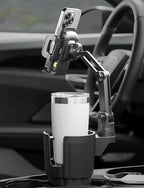 Bracketron Cup Holder Phone Mount for Car - TripGrip 2-in-1 Expandable Phone Holder with 360° Rotation & Ultra Stable Folding Support Legs, Fits Devices up to 3.5"