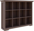 OSCHF Cube Shelf Bookcase with Base - Wooden 3 Tiers Floor Standing Low Storage Cabinet for Home and Office, 12-Cube Lattice 