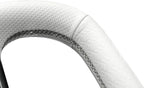 MEWANT Hand Stitched White Leather Tesla Model S Yoke Steering Wheel Cover Wrap for Tesla Model S 2021-2023 / Model X 2021-2023 Tesla Yoke Steering Wheel Accessories