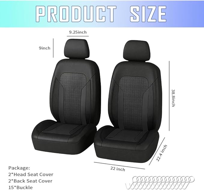 4PCS Cooling Car Seat Covers,Breathable Front Seat Covers with Mesh Construction and Foam Padding,Car Seat Protector to Reduc