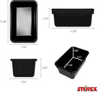 Storex Small Cubby Bins – Plastic Storage Containers for Classroom with Non-Snap Lid, 12.2 x 7.8 x 5.1 inches, Black, 5-Pack 