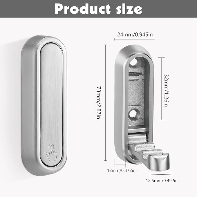 Dntorx Folding Coat Hooks, 4 Pcs Foldable Silver Wall Hooks Heavy Duty Foldable Hook Bathroom Towel Hooks Robe Hooks Wall Mou