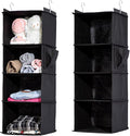 2 Packs Hanging Closet Organizer, 4-Shelf Closet Organizers and Storage with Side Pockets, Collapsible Hanging Shelves for Cl