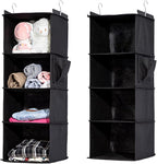 2 Packs Hanging Closet Organizer, 4-Shelf Closet Organizers and Storage with Side Pockets, Collapsible Hanging Shelves for Cl