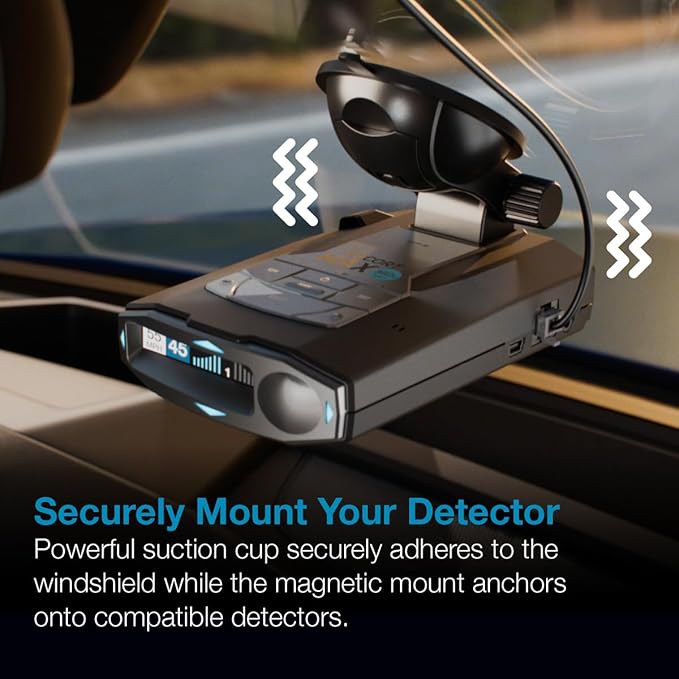 Escort MAX 360c MKII Laser Radar Detector - Dual-Band Wi-Fi and Bluetooth Enabled, 360° Directional Arrows, Black & EZ Mag Mo