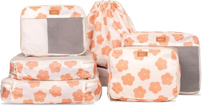 Jadyn Packing Cubes for Travel, 6-Piece Large Packing Cube Organizer Set for Suitcase, Duffel Bag, Luggage, Multiple Sizes Tr