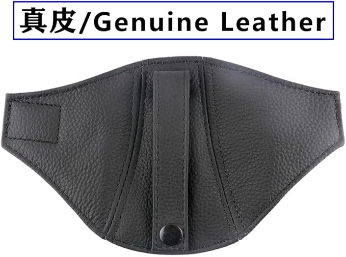 1X Genuine Leather Bucket Seat Belt Guide Seatbelt Holder Protector for Bride RECARO 【Black Leather/Black Stitching】