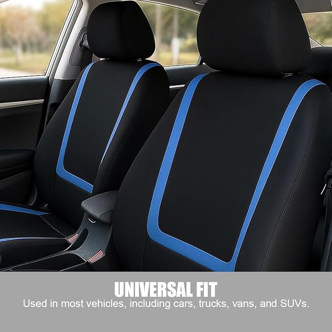 BELOMI Car Seat Covers Only, Breathable Premium Cloth Auto Seat Cover, Universal Front and Rear Seat Covers, Automotive Inter