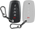 2 Pcs Silicone Key Fob Cover for Ford with Keychain, Soft Key Case Shell Full Protection for Explorer Fusion Escape Edge Expe