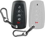 2 Pcs Silicone Key Fob Cover for Ford with Keychain, Soft Key Case Shell Full Protection for Explorer Fusion Escape Edge Expe