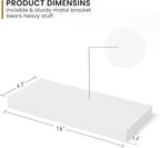 Fun Memories Deep Floating Shelves - 16" W x 9.3" D x 1.6" H Rustic White Wall Shelf - Wall Mounted Shelves for Storage - Woo