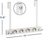 Lorbro Broom Holder Door Mount, Over the Door Broom and Mop Holder with 2 Over Door Hooks, Wood Broom Hanger, Tool Rack Organ