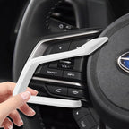 Auovo Steering Wheel Cover Trims for Subaru Crosstreck Outback Legacy Ascent Accessories 2018-2026 Steering Wheel Panel Frame Covers for Subaru Impreza 2017-2026 / Forester 2019-2025 2026 (White)