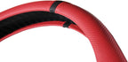 Quick Install Sporty Red Wine Burgundy Perforated Nappa Leather Steering Wheel Cover with Black Top Stripe Universal fit 14.5 to 15 inches Car Sedan SUV Pickup
