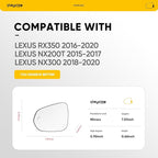 Driver Side BSD Mirror Compatible with Lexus RX350 2016 2017 2018 2019 2020, NX200t 2015-2017, NX300 2018-2020 - Heated, Left Side Mirrors Replacement for Lexus RX NX with Blind Spot Indicator