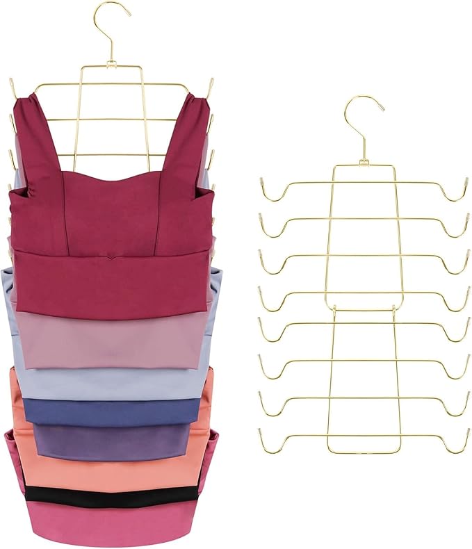 ZEDODIER 3 Pack Tank Top Hanger Space Saving, Bra Hangers for Closet Organizer, Hanging Bra Organizer Tank Tops Holder with 2