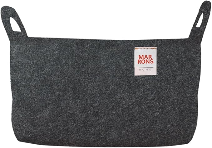 Collapsible Felt CHARCOL Storage Bin Small 7.1"x5.1"x5.1" – Foldable Basket with Handles for Closet, Toy Storage, Laundry Roo