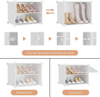 Shoe Rack 10 Tier Shoe Storage Cabinet with Door 20 Pair Tall Shoes Rack Organizer Free Standing Expandable Stable Plastic Ea