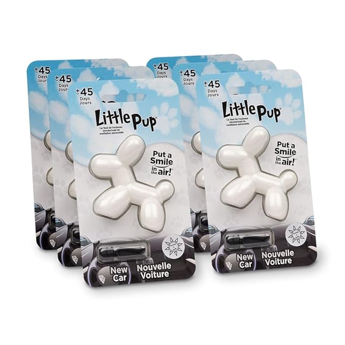 Little Pup 96601-6PK New Car Scent Car Air Freshener Clip Provides Long-Lasting Freshness in a Compact Design, Fights Odors f