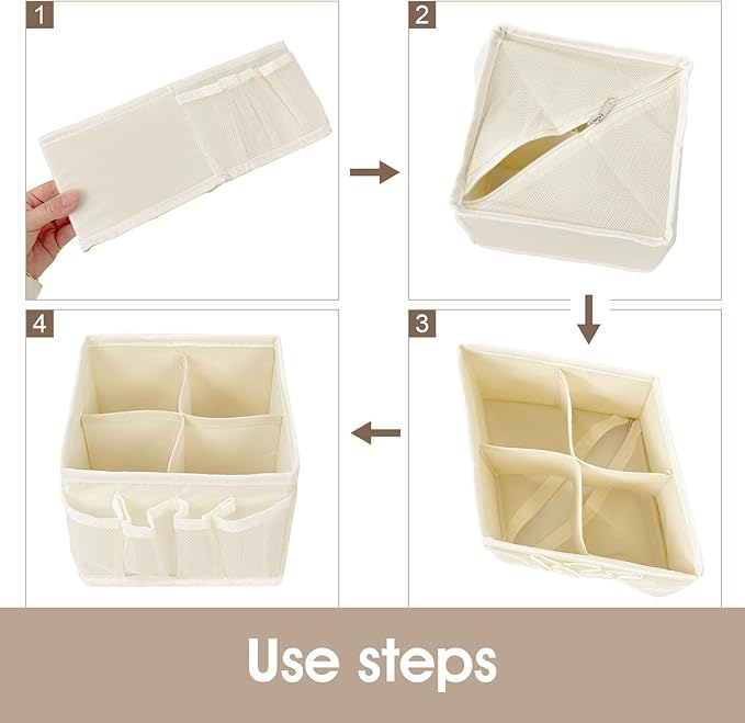 VERONLY Cosmetic Storage Bins Makeup Organizer, Adjustable Multifunction Storage Box Desk Drawer Divider for Makeup Brushes, 