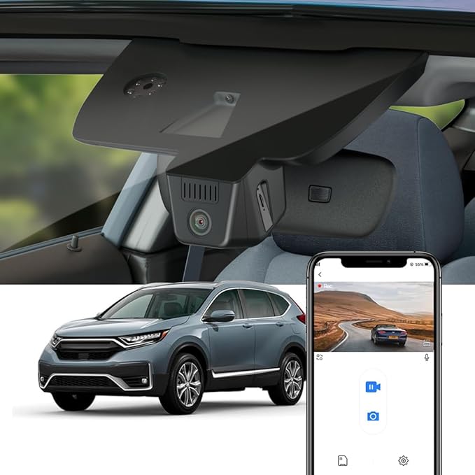 Fitcamx 4K Dash Cam Suitable for Honda CR-V 2017-2022 LX EX Touring EX-L Special Edition (Gen5), OEM Factory Look, UHD 2160P 