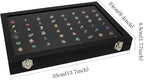 Wudygirl 7 Slots Ring Holder Organizer Box with Transparent Lid Black Jewelry Organizer for Store Display Jewelry Holder for 