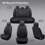 NS YOLO Leather Car Seat Covers,Universal Fit for Most Cars,SUVs and Sedans,Waterproof Luxury Leatherette Cushions, 5 Seats P