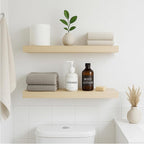 INHABIT UNION White Oak Floating Shelves for Wall, 24 in Wall Mounted Shelves Perfect for Bedroom, Bathroom, Living Room and 