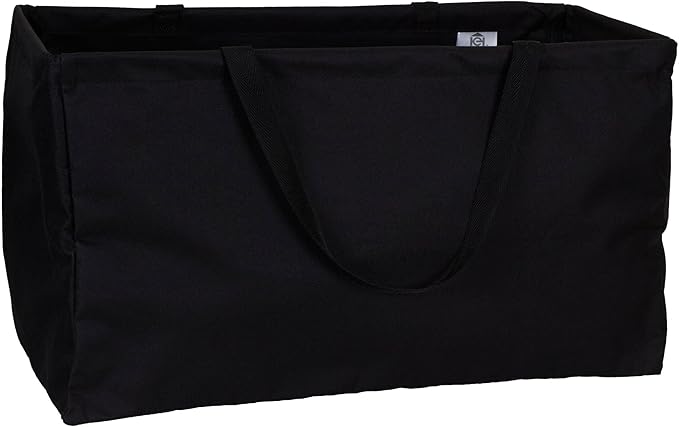 Household Essentials 2212-1 Krush Canvas Utility Tote | Reusable Grocery Shopping Bag | Laundry Carry Bag | Black