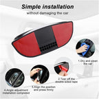 2PCS Adjustable Blind Spot Mirrors for Car Rear Seat - Wide Angle Convex B-Pillar Side View Mirror for Second Row Door Safely Get-Off, HD Glass Stick-on Auxiliary Mirror for Car SUV (Black)