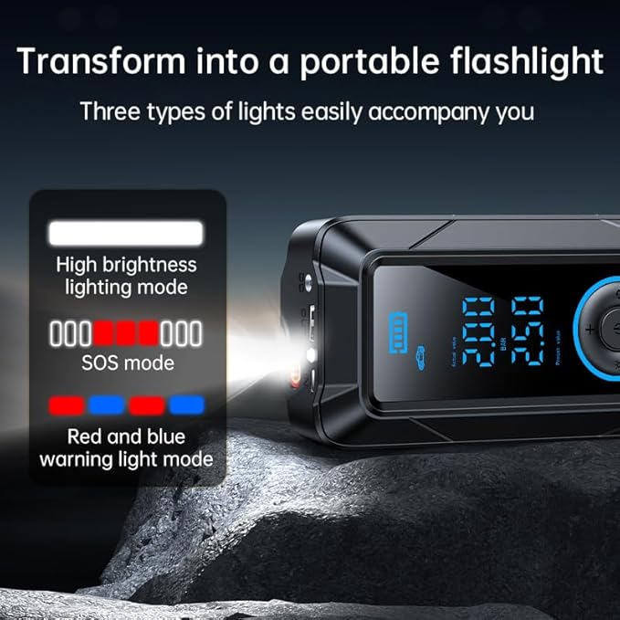 Tire Inflator Portable Air Compressor Portable Air Pump Cordless Bike Pump with Digital Dual Values Display 150 PSI Car Tires Pump with LED Lights Air Pump