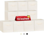 Criusia Large Storage Cubes, 13 Inch Cube Storage Bins for Shelves Closet Nursery Bedroom - 10 Pack Collapsible Storage Baske