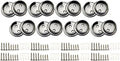 QCAA Heavy Duty Solid Metal Pole Socket Set, 1-3/8'', Satin Nickel, 8 Pairs, Made in Taiwan