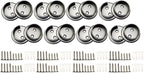 QCAA Heavy Duty Solid Metal Pole Socket Set, 1-3/8'', Satin Nickel, 8 Pairs, Made in Taiwan