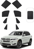 Front Side Half Window Shade Foldable Custom Fit for BMW X5 2013-2018 Car Window Shades for Side Window Sun Shade UV Protection Heat Insulation for Camping Sleeping 8PCS