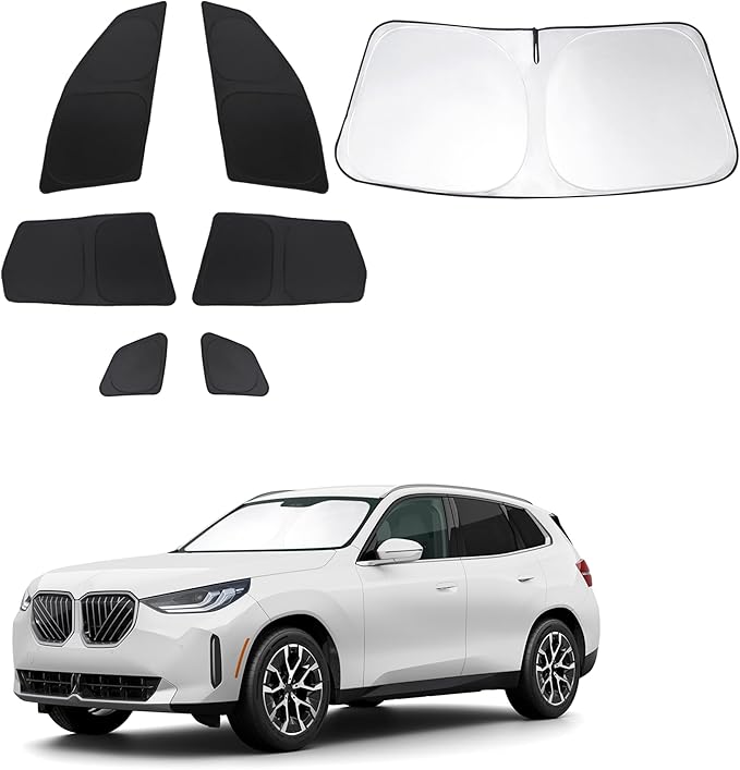 Windshield Sun Shade Car Windshield Foldable Full Windows Coverage Custom Fit for BMW X3 2025 2026 Accessories Car Window Shades Block Sun UV Rays 7PCS