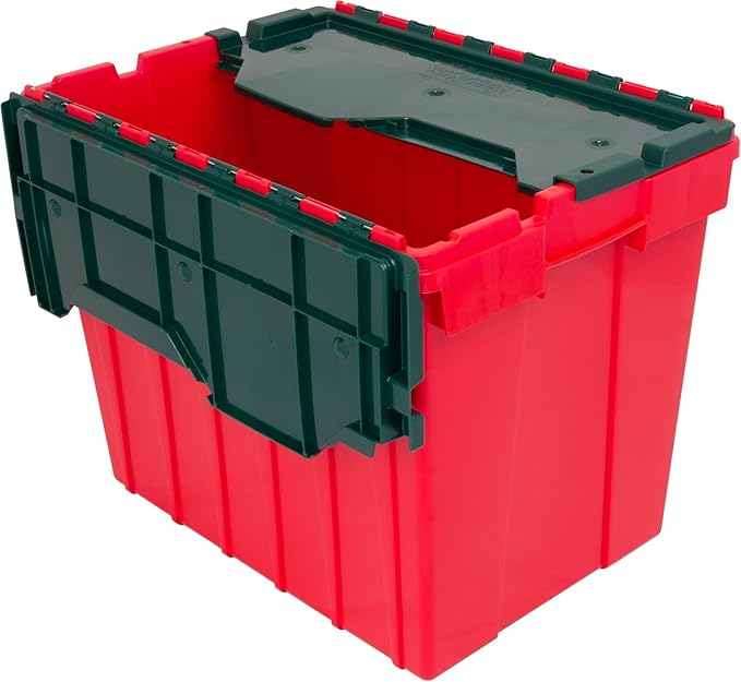Akro-Mils KeepBox 18 Gallon Storage Container, Nesting and Stackable Plastic Storage Box with Lid Attached, Organizer Tote fo