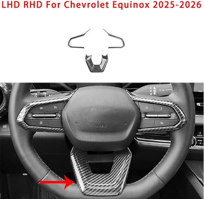 Steering Wheel Cover Compatible with Chevrolet Equinox 2025 2026, Auto Interior Upgrade Accessories-Carbon Fiber Pattern