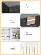 BOOVO Jewelry Boxes for Women, White and Black 6 Layer Large Jewelry Box for Necklace, Bracelet, Earrings, Rings Storage, Jew