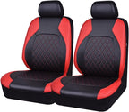 Deluxe Pu Luxury Leather Two Front Car Seat Covers, Waterproof Faux Leather Automotive Seat Covers Airbag Compatible Universa