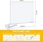 JOY DECOR 2 Pack Acrylic Clear Shelf Dividers for Closets Organizer and Storage Adjustable Vertical Wood Shelf Closet Separat