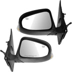 TRQ 2 Piece Driver and Passenger Side Mirror Assembly Set Electric Adjustment Heated No Memory Black Compatible with 2014-201