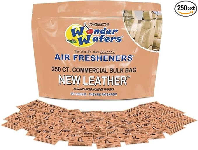 Wonder Wafers 250 Count New Leather Unwrapped Automobile Professional Use Air Fresheners Car and Truck Detail