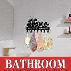Key Holder Wall Mount, Home Sweet Home Sign, Key Holder Wall for Wall Decorative with 6 Hooks, Organizer Rack Hanger for Entr