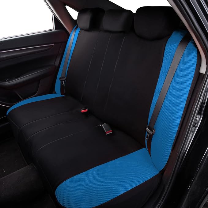 Flying Banner Butterfly car seat Covers ful Set Fashion Universal Lady Woman Female Rear Bench Split Colorized (Full Set, Blu