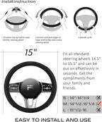 Skechers Steering Wheel Cover, Memory Foam Car Steering Wheel Cover,14.5-15inch Anti-Slip Safety Comfortable Desgin, Universa